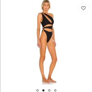 Cut out one piece black bathing suit #revolve